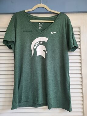 Nike Michigan State Spartans Heather Green V-Neck Tee